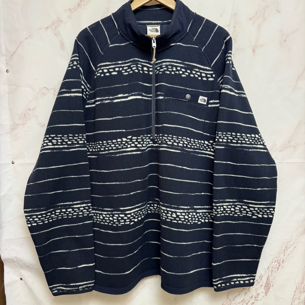 The North Face Printed Gordon Lyons 1/4 Zip Fleece Men's XXL Blue